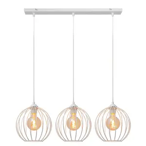 Luminosa Mercure Straight Bar Pendant Ceiling Light White 70cm