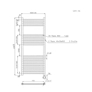 Right Radiators Prefilled Thermostatic WiFi Electric Heated Towel Rail Straight Bathroom Ladder Warmer - Anthracite 1200x500 mm