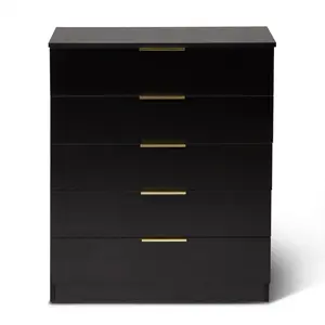 Glenhaven 5 Drawer 75cm W Chest of Drawers Black