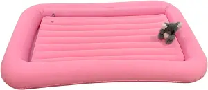 Vanilla Leisure Children's Inflatable Portable Air Bed Pink Flocked with Raised Sides