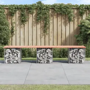 Berkfield Garden Bench Gabion Design 203x44x42 cm Solid Wood Douglas