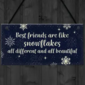 Red Ocean BEST FRIEND Ornament Friend Christmas Gift Hanging Plaque Friendship Women Girls Sign Keepsake