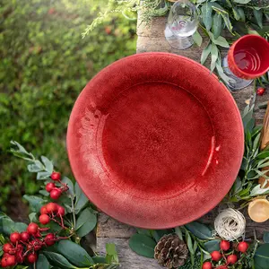 Purely Home Potters Reactive Glaze Red Melamine Dinner Plate