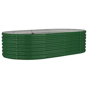 Berkfield Garden Planter Powder-coated Steel 152x80x36 cm Green