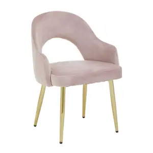 Dusty PInk Velvet Dining Chair, Versatile Velvet Upholstered Dining Table Chair, Tapered Living Room Chair