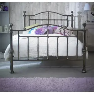 4ft 6" Double Elizabeth Black Nickel Metal Bed Frame - (149cm)