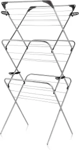 Minky 3 Tier Indoor Airer with Flip Outs - Silver & Black