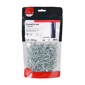 TIMCO Drywall Self-Drilling Bugle Head Silver Screws - 3.5 x 32