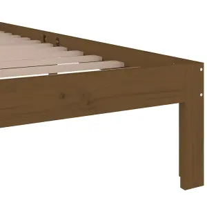 Berkfield Bed Frame Honey Brown Solid Wood 75x190 cm Small Single