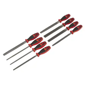 Sealey 200mm File & Rasp Set With Comfort Soft Grip Handles 8 Pieces Kit AK582