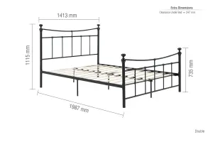 Birlea Emily Double Bed Frame In Black