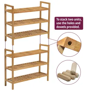 Hallowood Furniture Waverly Oak 3 Tier Stackable Shoe Rack