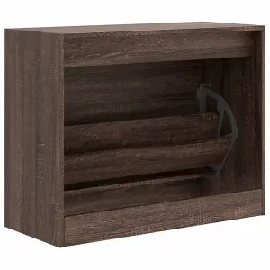 Berkfield Shoe Cabinet Brown Oak 80x34x63 cm Engineered Wood