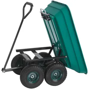 Garden Trolley - tip function, padded handle,  - green