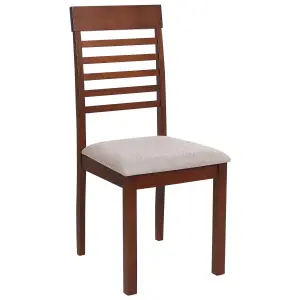 Set of 2 Dining Chairs ORTLEY Rubberwood Dark Wood