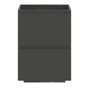 GoodHome Levanna Matt Grey Double Freestanding Bathroom Cabinet (H) 850mm (W) 600mm