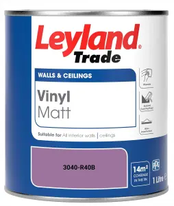 Leyland Trade Vinyl Matt Walls & Ceilings Emulsion Paint (3040-R40B) 1L