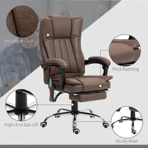 Vinsetto 6-Point Vibrating Heat Massage Chair w/ Microfibre Upholstery Brown