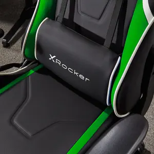 X-Rocker Agility Compact Gaming Chair Racing PC Reclining Adjustable PC Gaming Seat for Kids and Juniors - GREEN