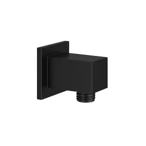 Square Matt Black Wall Mounted Concealed Connector Shower Hose Outlet Elbow