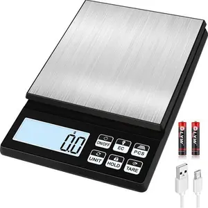 Rechargeable Digital Kitchen Scale, [5Kg/0.1G] Diyife Food Scale, High Precision Digital Scale With LCD Display, Tare, PCS Counting, Stainless Steel