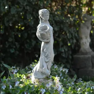 Lady Carrying Basket Garden Statue