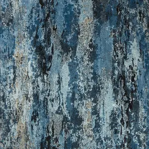 Nova Metallic Wallpaper in Blue and Silver