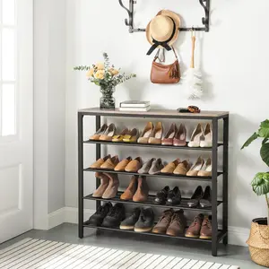 16 Pair Shoe Storage Bench Greige