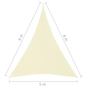 Berkfield Sunshade Sail Oxford Fabric Triangular 5x6x6 m Cream