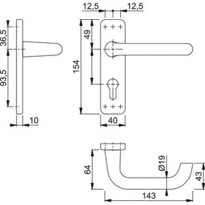 Amarachi Right Door Handle Aluminium Gold