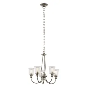 Elstead Waverly 5 Light Chandelier, Classic Pewter, E27