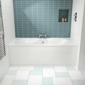 Double Ended Straight Shower Bath with Leg Set - 1700mm x 750mm (Tap, Waste and Panel Not Included)