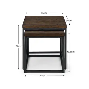 Perrott 2 Piece Nest of Tables Dark Oak