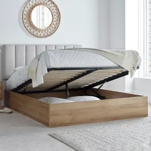 Modern Molle Wooden Ottoman Storage Bed Frame Including Headboard - Double 4ft6