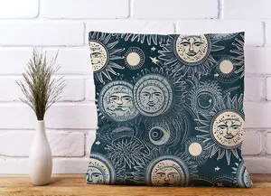 Silver Blue Moon and Stars Cushions 45cm x 45cm