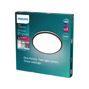 Philips LED Ozziet CL570 Ceiling Light 22W 40K Black