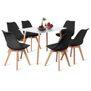 Nero 4 - Person Dining Set Black / White