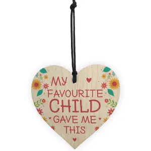 Funny Joke Gift For Mum Mothers Day Birthday Wooden Heart Daughter Son Gift