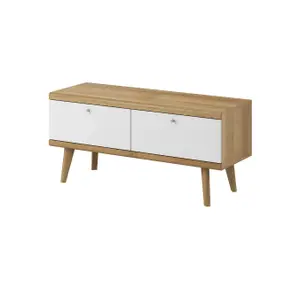 Prime TV Stand 107cm in White and Oak