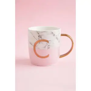 Maison by Premier Mimo Pastel Pink C Letter Monogram Mug