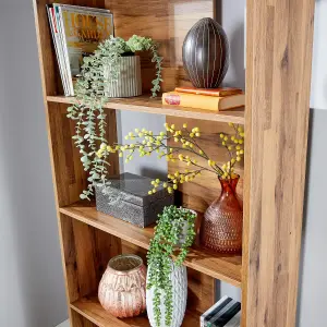 Home Source Newton Oak Effect 4 Tier Bookcase