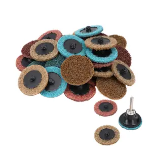 30 x Mixed Grit Type R Roloc Conditioning Quick Change Sanding Discs & Arbor