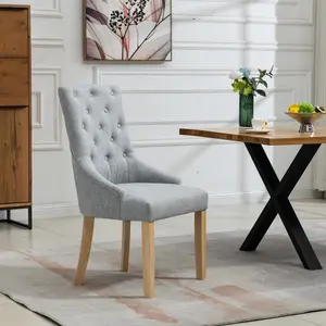 Ravenna Fabric Dining Chairs - Set of 2 - Grey