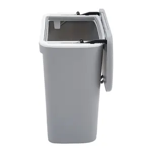 Grey Door Hanging Kitchen Bin Trash Can Rubbish Dustbin Recycling Bin 9 L