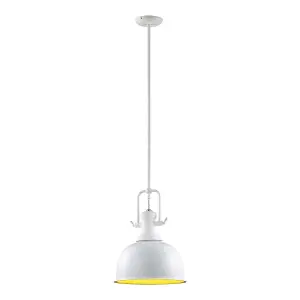 Luminosa Laredo Industrial, Retro 1 Light Dome Pendant Ceiling Light, E27