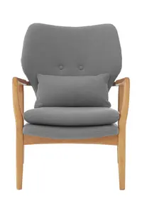 Interiors by Premier Stockholm Grey Chair With Birchwood Frame