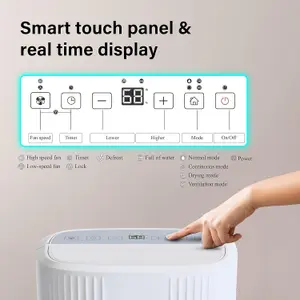 12L Day Dehumidifier Laundry Drying Mode Home Automatic Humidity Sensor Timer