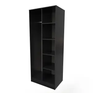 Fuji Open Wardrobe in Black Matt (Ready Assembled)