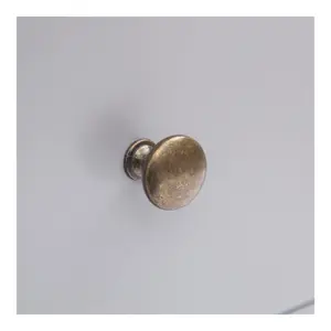 Rocca 2 Drawer Petite Bedside Table Brass Knob