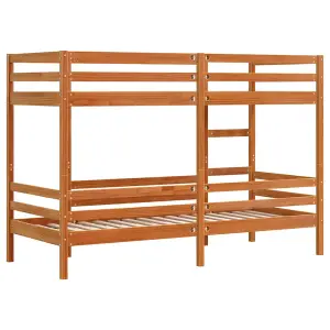 Berkfield Bunk Bed without Mattress Wax Brown 75x190 cm Small Single Solid Wood Pine